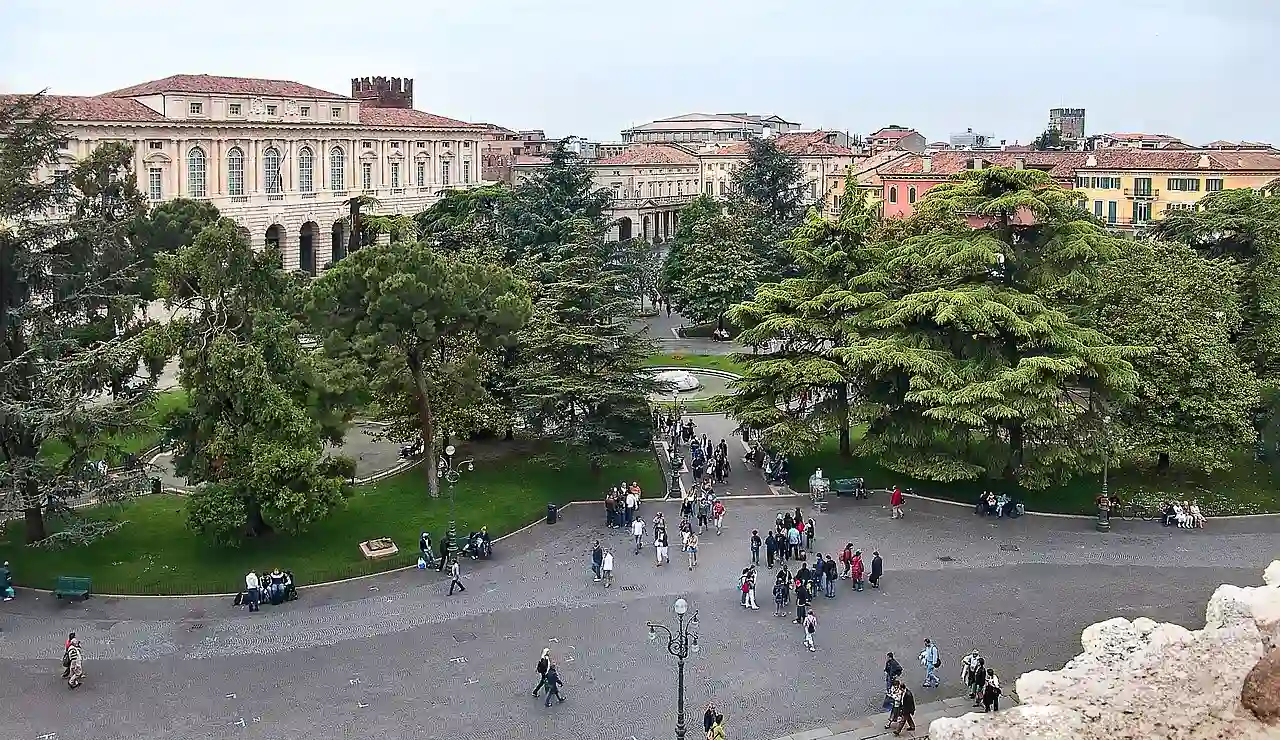 Piazza Bra seen from the arenas (Verona)
