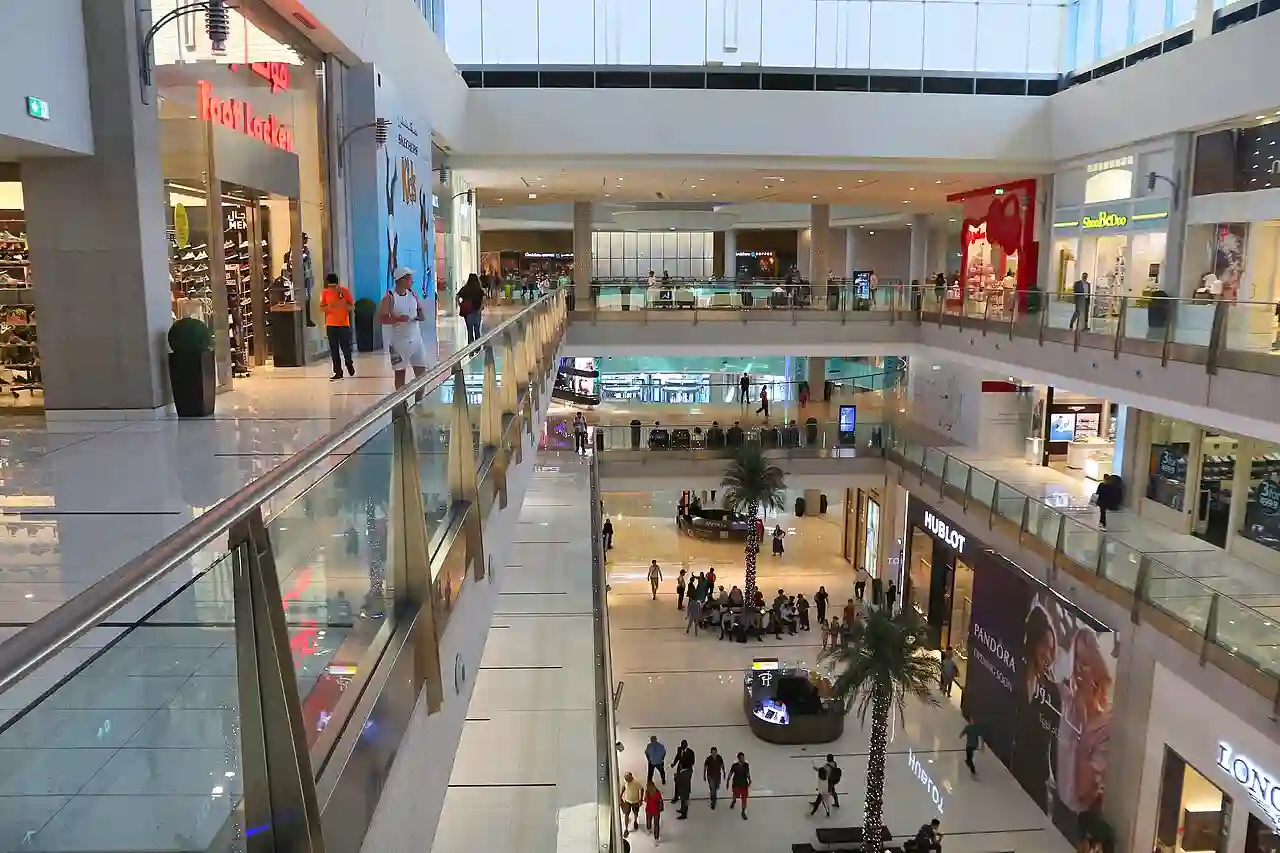 13 Dubai Mall interior with palm trees - Dubai UAE