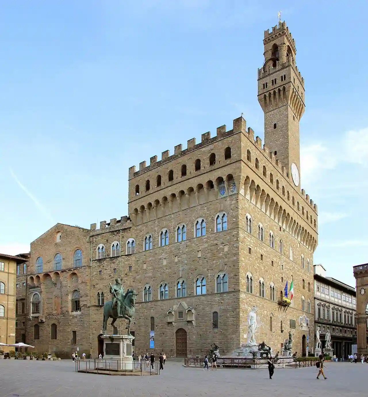 Piazza della signoria, palazzo vecchio, veduta 01