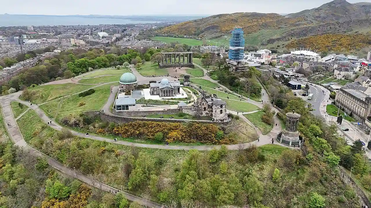 Calton Hill - aerial - 2025-04-18 02