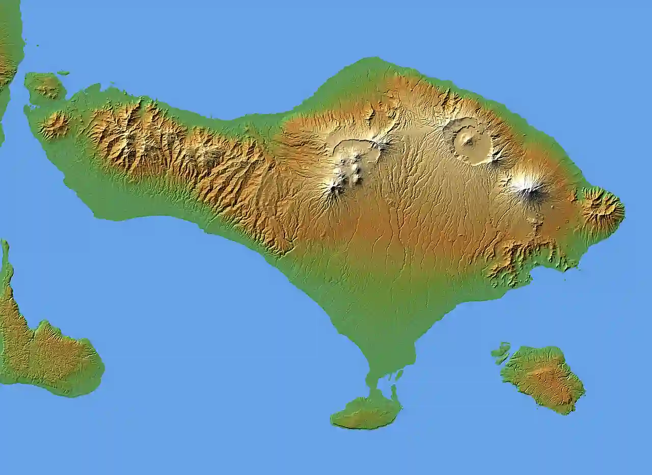 Topography of Bali