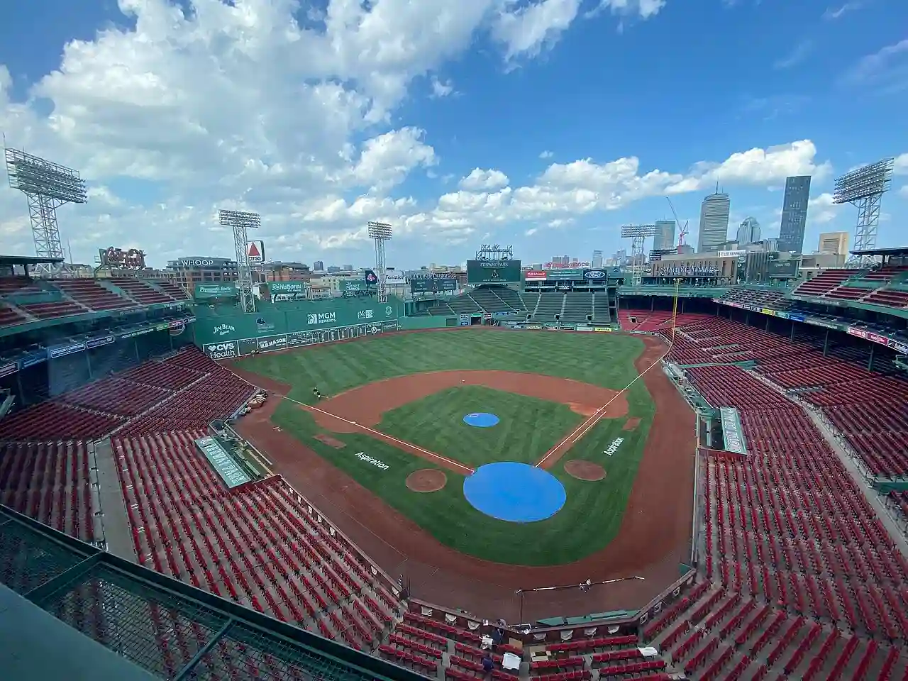 View of Fenway Park from the press box in July 2022