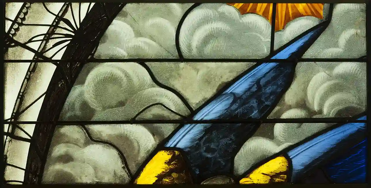 Saint-Chapelle de Vincennes - Baie 0 - Ailes d'un ange (bgw17 0384)